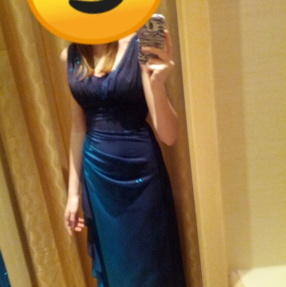 Blue and purple sparkly prom dress - Picture 3 of 3